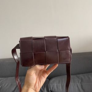 Bottega Veneta Mini Cassette Belt Bag Intreccio Smooth Calfskin Burgundy