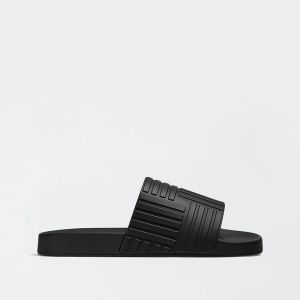 Bottega Veneta Rubber Slides Unisex Black