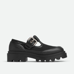 Bottega Veneta Trek Mary-Jane Loafers Unisex Canvas Black